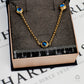 Pre-Owned 14ct Gold 5 Evil Eyes Belcher Necklace 18 Inch