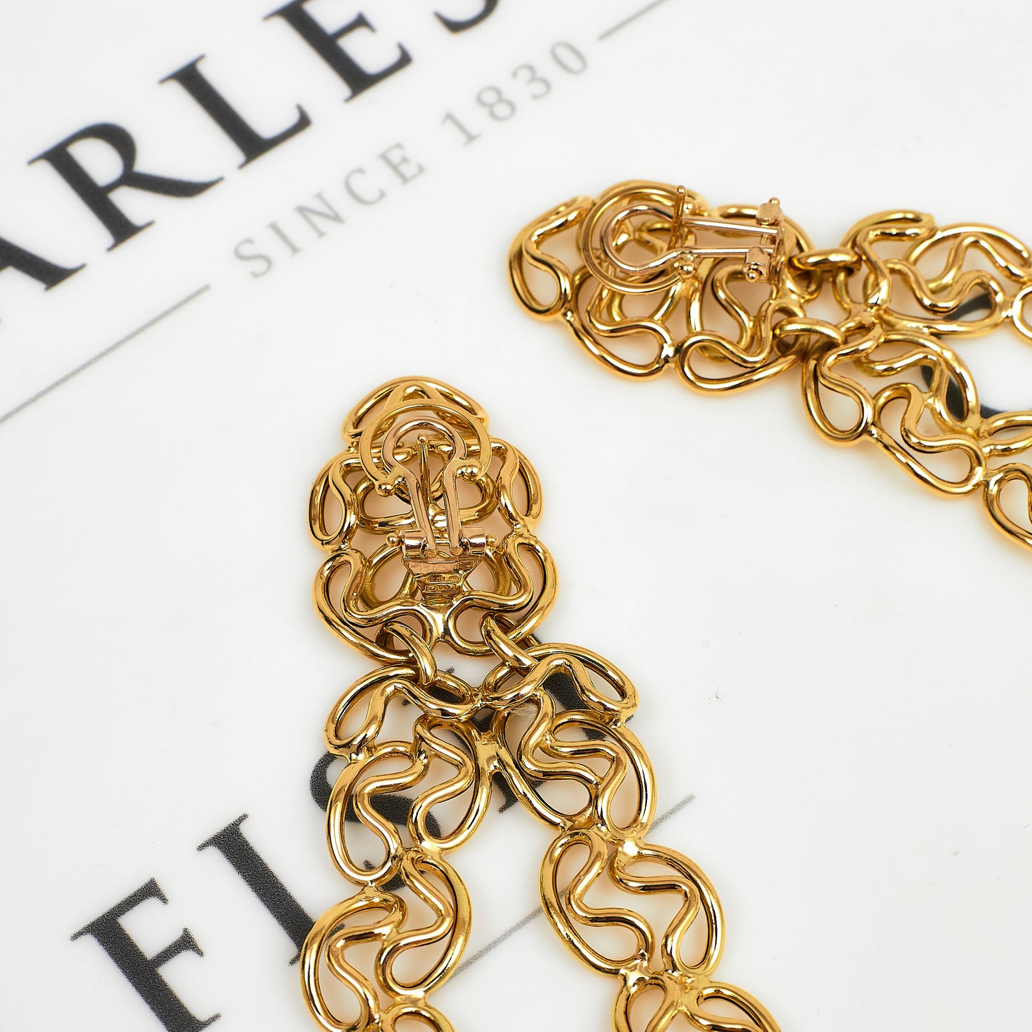 Pre-Owned 18ct Gold Oversized Triangle Drop Earrings