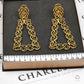 Pre-Owned 18ct Gold Oversized Triangle Drop Earrings
