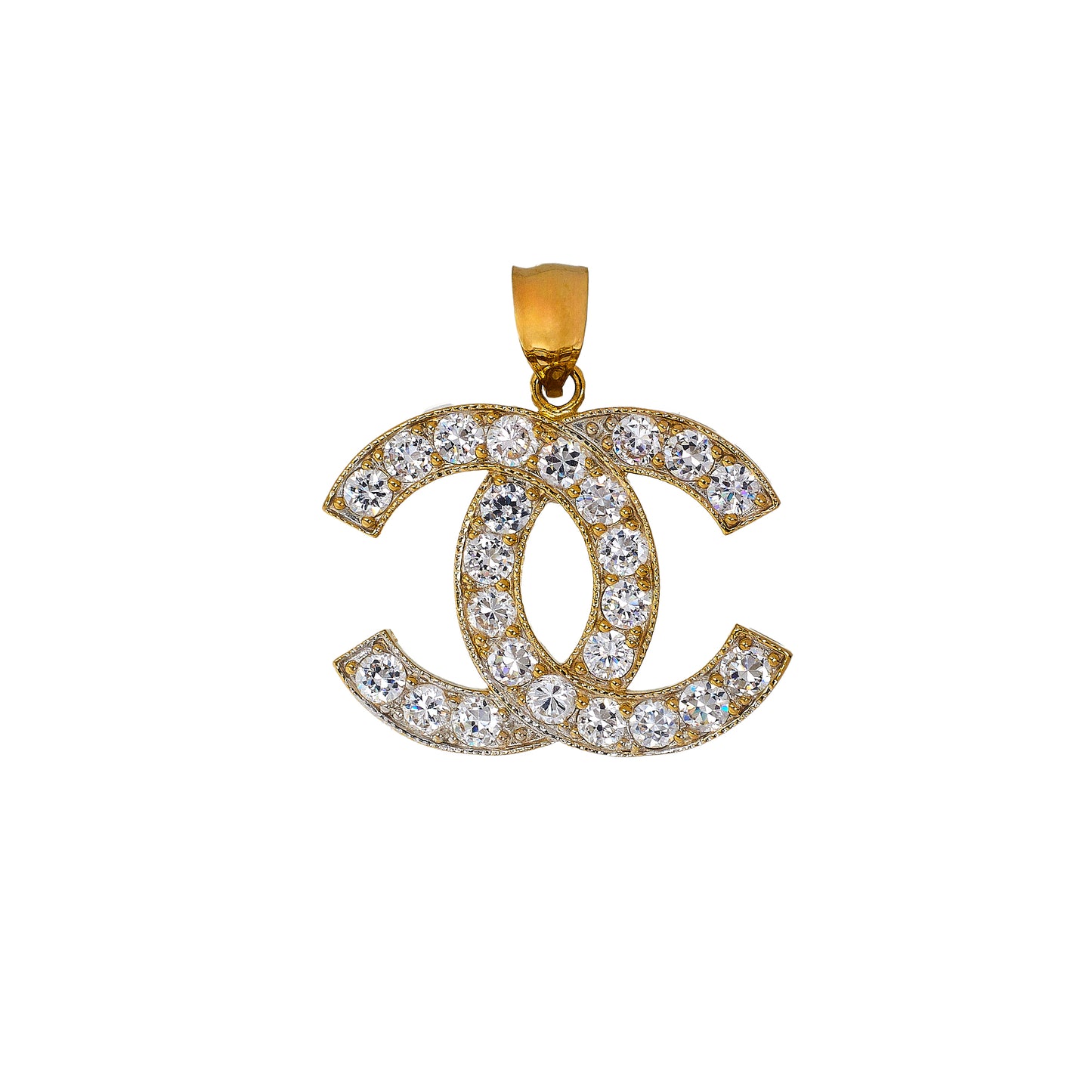 Pre-Owned 9ct Gold & CZ Interlocking C Initial Pendant