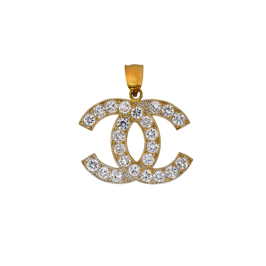 Pre-Owned 9ct Gold & CZ Interlocking C Initial Pendant