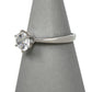 Pre-Owned 9ct White Gold CZ Solitaire Ring Size R