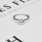 Pre-Owned 9ct White Gold CZ Solitaire Ring Size R