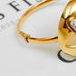 Pre-Owned 18ct Gold & CZ Oversized Flower Design Bangle