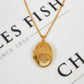 Pre-Owned 9ct Gold Oval Swirl Design Locket & Chain