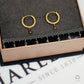 Pre-Owned 18ct Gold Bark Texture Diamond Hoop Earrings