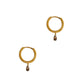 Pre-Owned 18ct Gold Bark Texture Diamond Hoop Earrings 