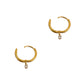 Pre-Owned 18ct Gold Bark Texture Diamond Hoop Earrings