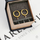 Pre-Owned 18ct Gold Bark Texture Diamond Hoop Earrings