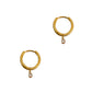 Pre-Owned 18ct Gold Bark Texture Diamond Hoop Earrings