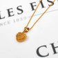 Pre-Owned 22ct Gold Crosshatch Heart Pendant