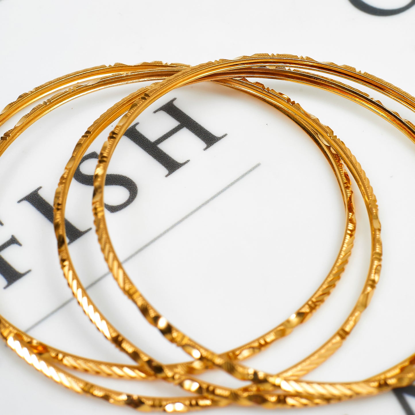 Pre-Owned 22ct Gold Decorative Bangles Set Of 4