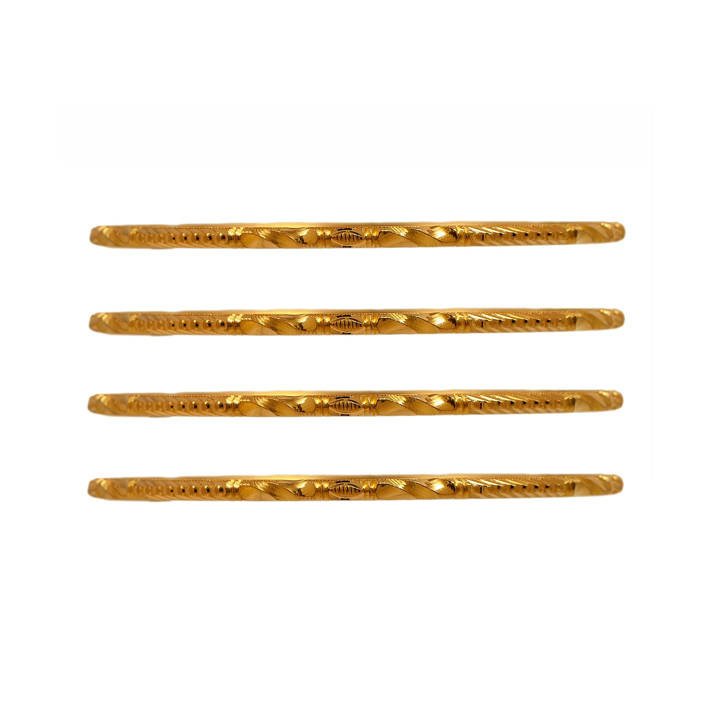 Pre-Owned 22ct Gold Decorative Bangles Set Of 4