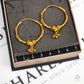 Pre-Owned 22ct Gold Hoop Earrings With Bead Tassels