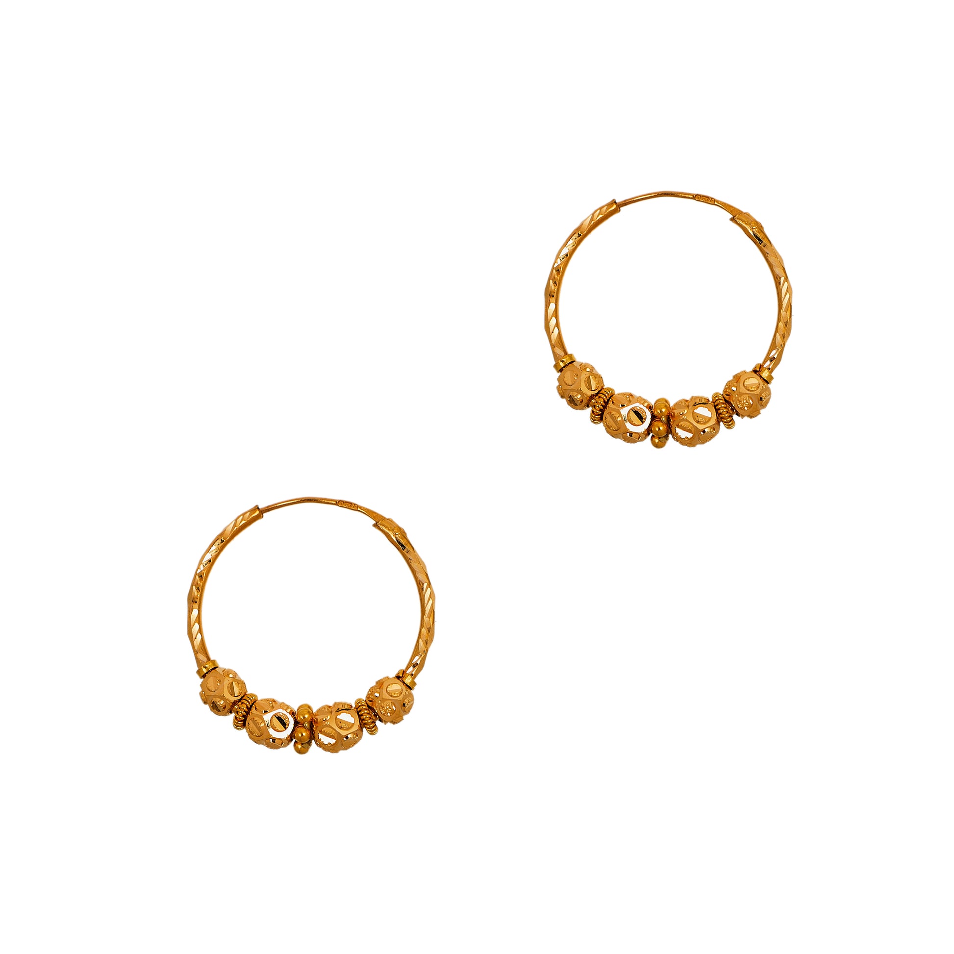 Pre-Owned 22ct Gold Hoop Earrings & Faceted Beads