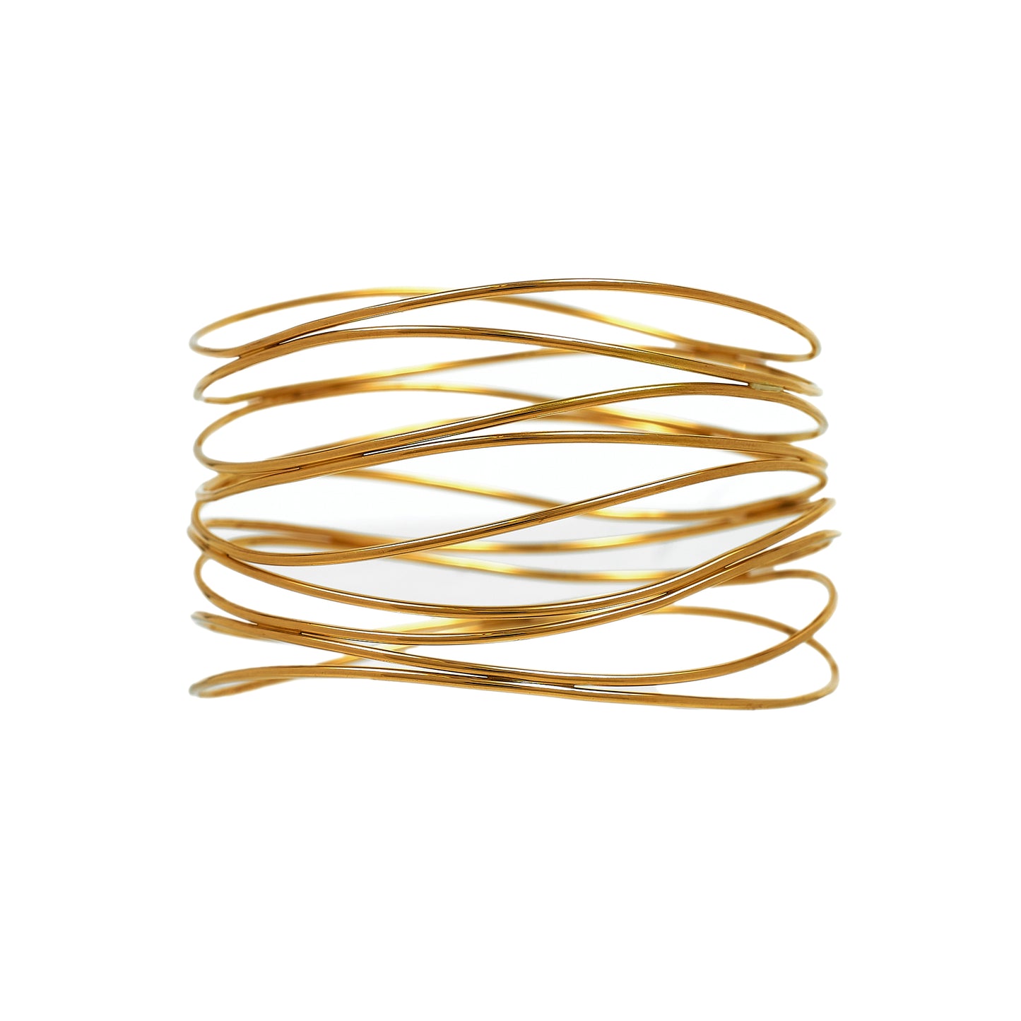 Pre-Owned 18ct Gold TIFFANY Elsa Peretti 9 Row Wave Bangle