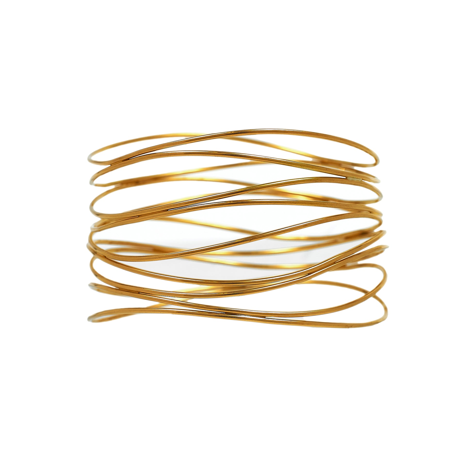 Pre-Owned 18ct Gold TIFFANY Elsa Peretti 9 Row Wave Bangle