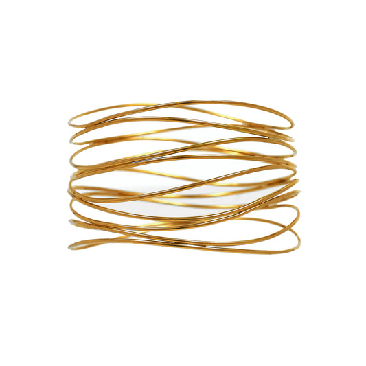 Pre-Owned 18ct Gold TIFFANY Elsa Peretti 9 Row Wave Bangle