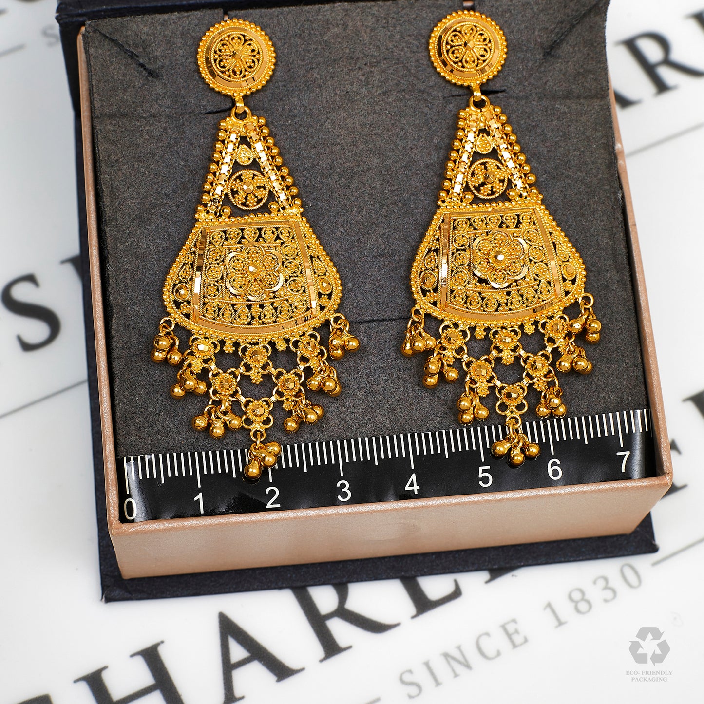 Pre-Owned 22ct Gold Flower Design Tassel Earrings