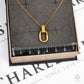 Pre-Owned 999 Fineness Gold Openwork Oval Pendant Necklace