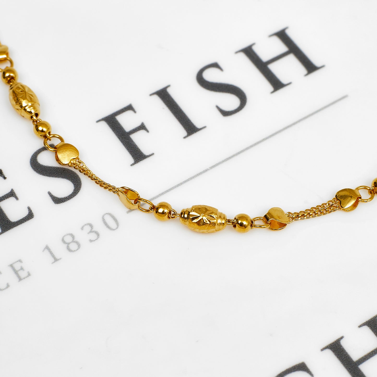 Pre-Owned 999 Gold Fineness Oval Bead Design Bracelet