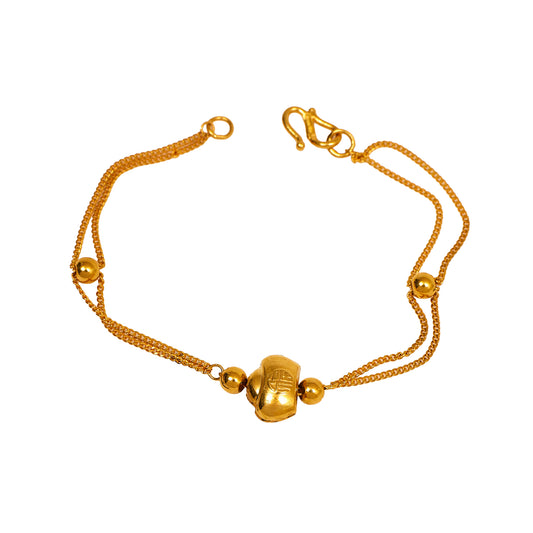 Pre-Owned 999 Fineness Gold Chinese Good Fortune Bracelet