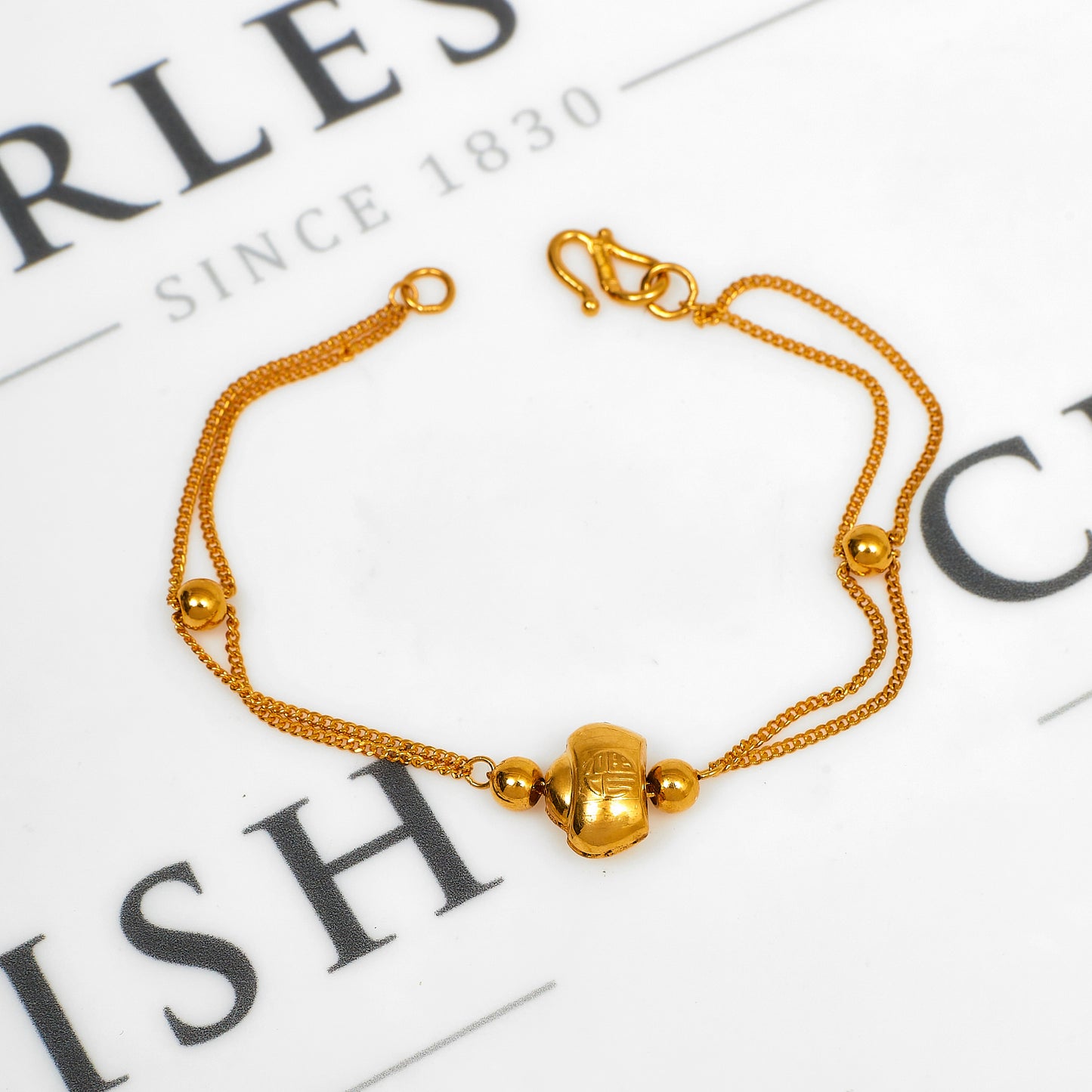 Pre-Owned 999 Fineness Gold Chinese Good Fortune Bracelet 