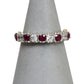 Pre-Owned 9ct Gold 4 CZ & 5 Glass Filled Ruby Ring Size M