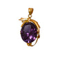 Pre-Owned 18ct Gold Oval Purple Synthetic Sapphire Pendant