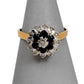 Pre-Owned 9ct Gold Sapphire & Diamond Cluster Ring Size T.5