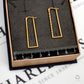 Pre-Owned 9ct Gold Rectangular Drop Creole Earrings