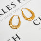 Pre-Owned 9ct Gold Twist Design Creole Hoop Earrings