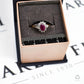 Pre-Owned 9ct Gold Glass Filled Ruby & Diamond Cluster Ring