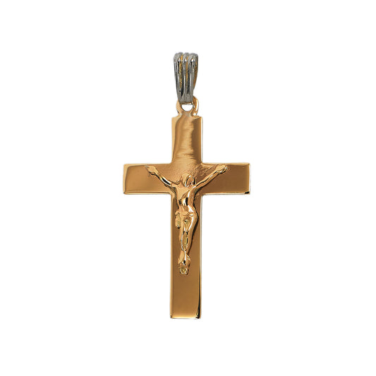 Pre-Owned 9ct Gold High-Polish Crucifix Pendant