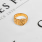 Pre-Owned 9ct Gold Patterned Buckle Ring Size R.5