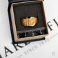 Pre-Owned 9ct Gold Patterned Buckle Ring Size R.5