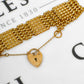 Pre-Owned 9ct Gold 6 Row Gate Bracelet & Heart Padlock