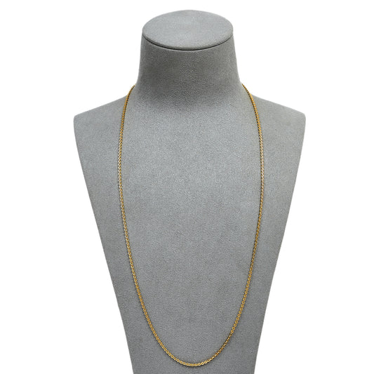 Pre-Owned 9ct Gold Fine 1mm Trace Chain Necklace 24 Inch