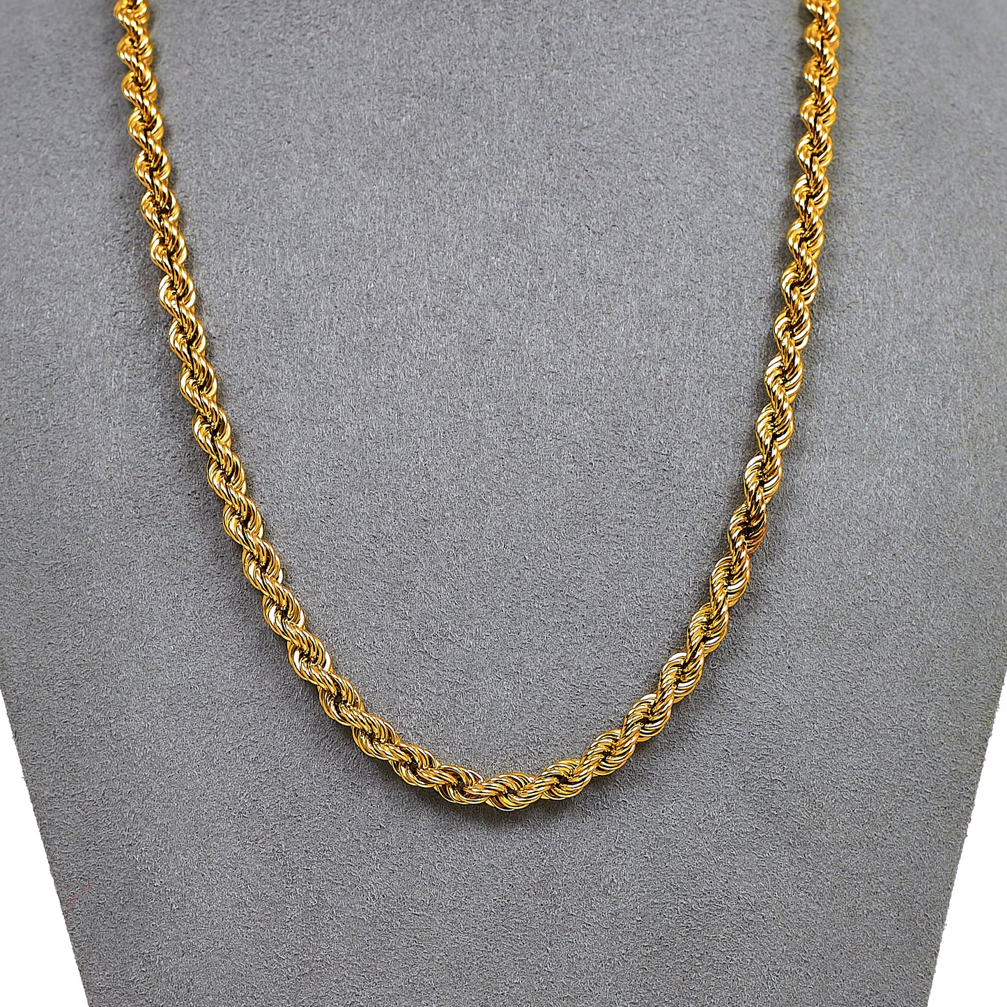 Pre-Owned 9ct Gold Rope Chain Necklace 18 Inch