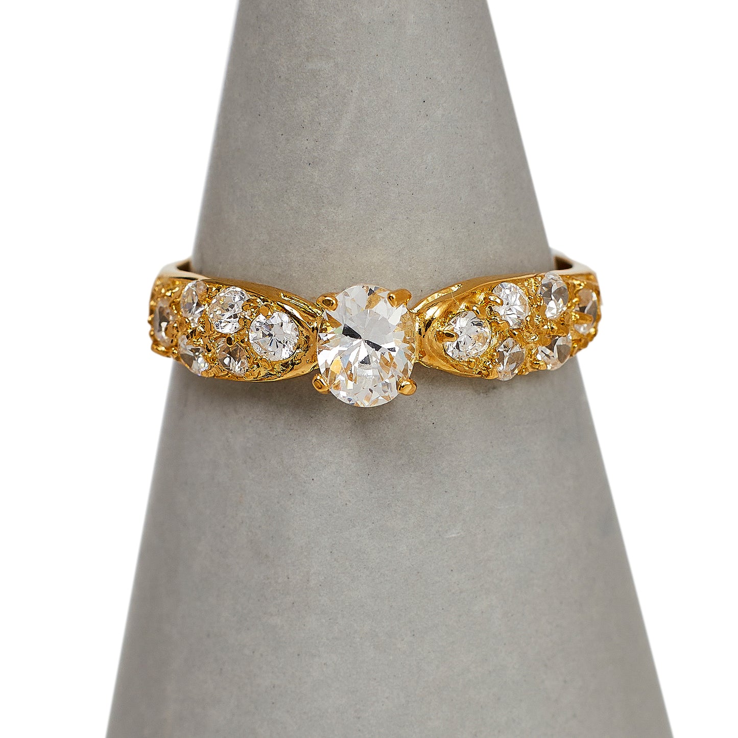Pre-Owned 22ct Gold Cubic Zirconia Dress Ring - Size M