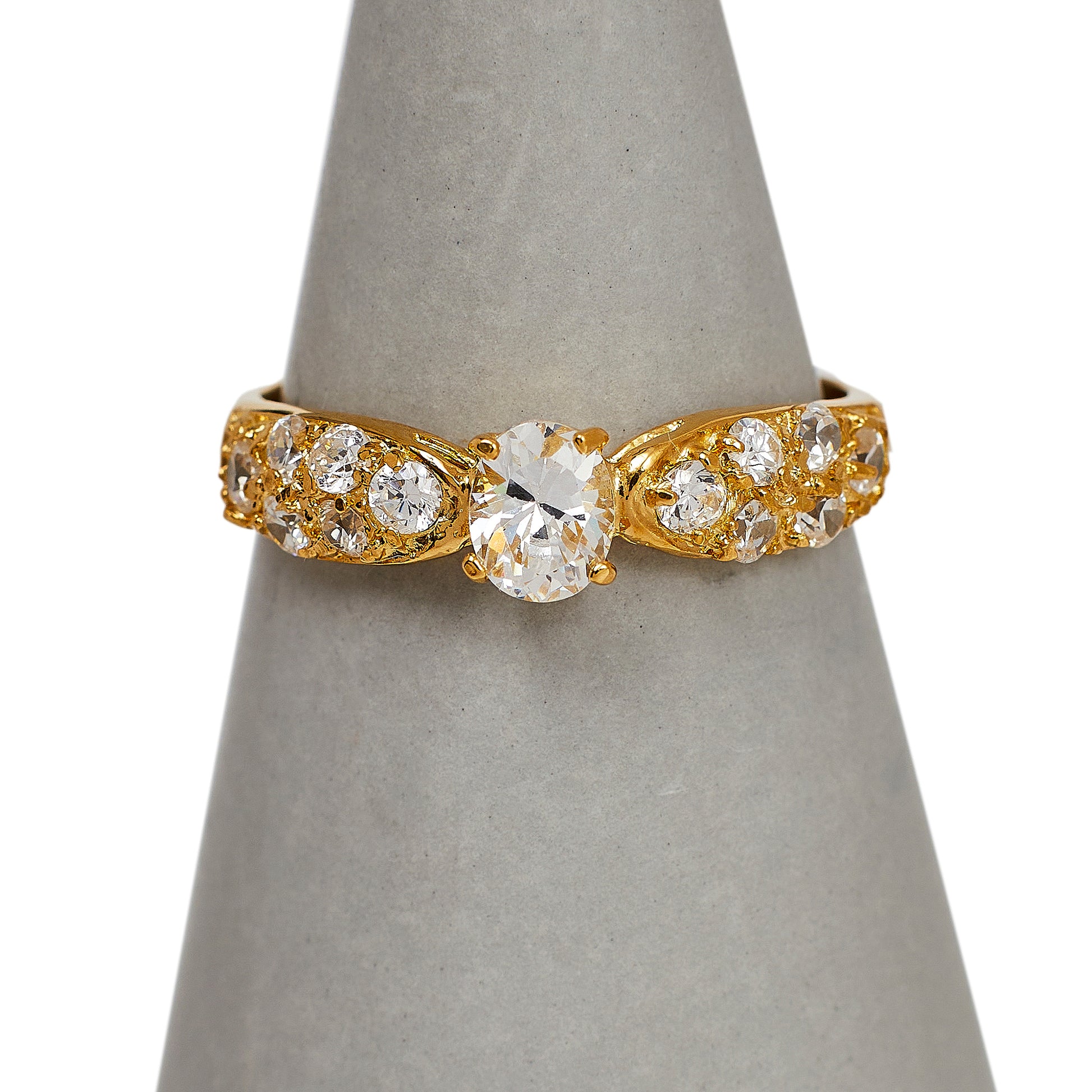 Pre-Owned 22ct Gold Cubic Zirconia Dress Ring - Size M