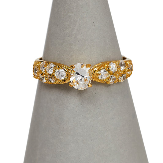 Pre-Owned 22ct Gold Cubic Zirconia Dress Ring - Size M