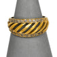 Pre-Owned 9ct Gold CZ Diagonal Design Bump Head Ring Size Q