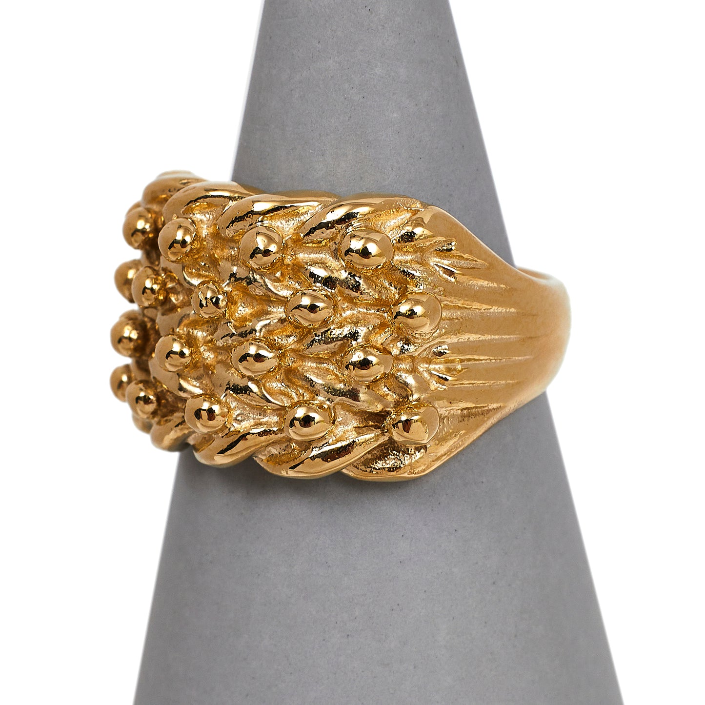 Pre-Owned 9ct Gold 4 Row Shot Ring Size W