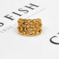 Pre-Owned 9ct Gold 4 Row Shot Ring Size W
