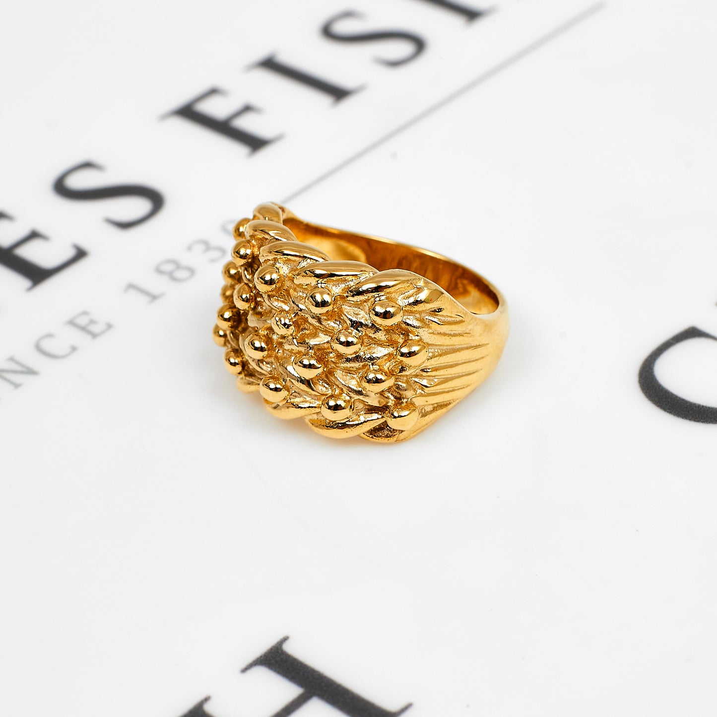 Pre-Owned 9ct Gold 4 Row Shot Ring Size W