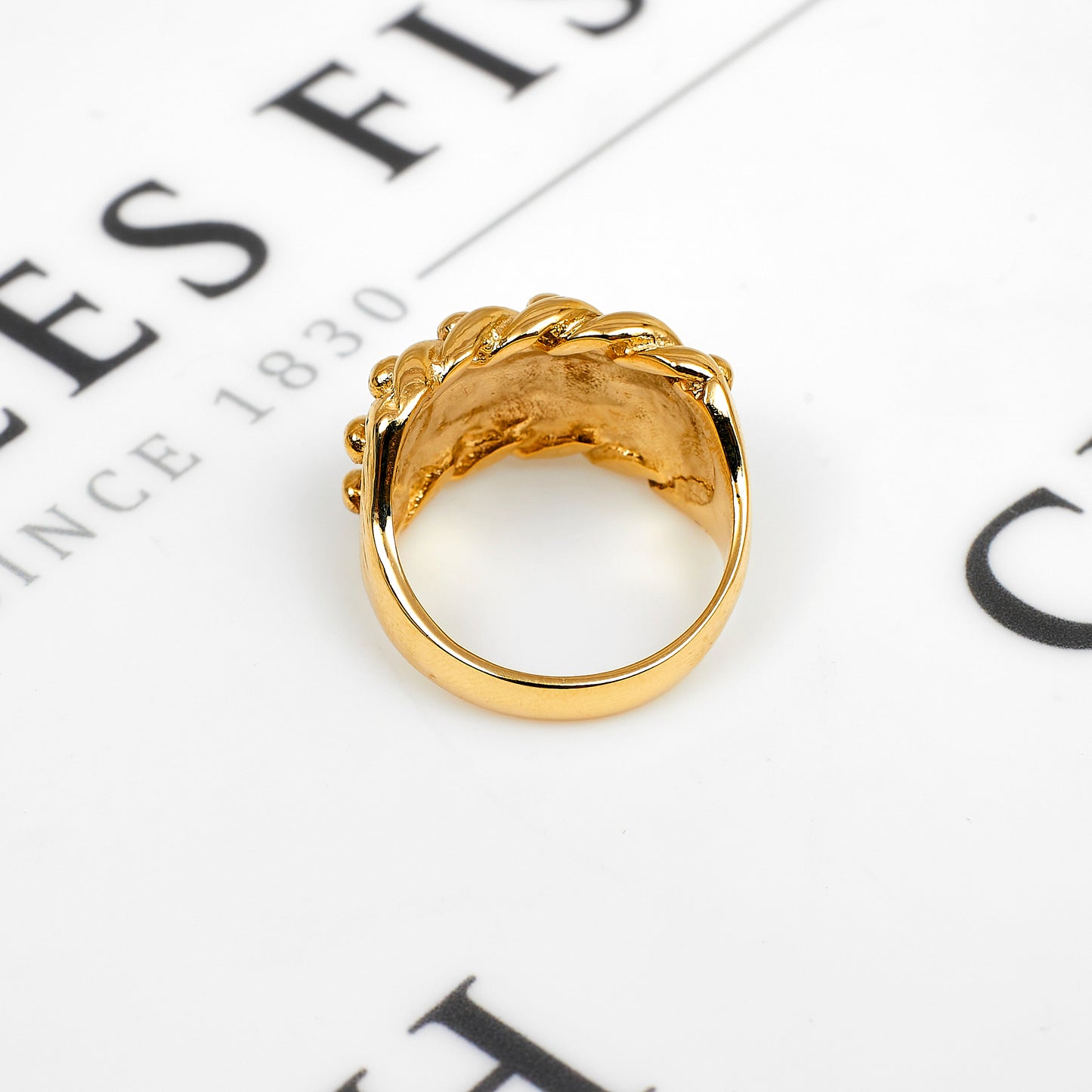 Pre-Owned 9ct Gold 4 Row Shot Ring Size W