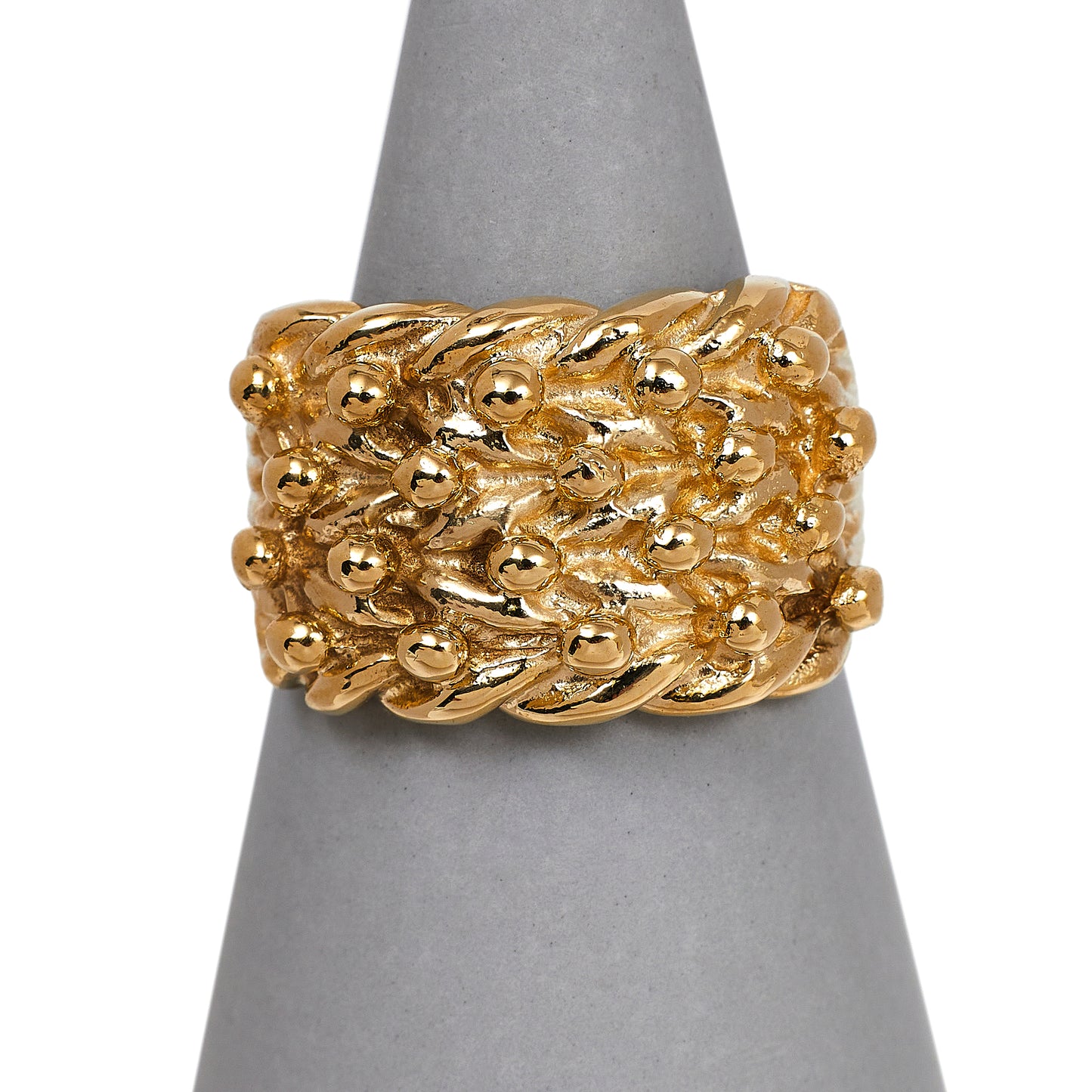 Pre-Owned 9ct Gold 4 Row Shot Ring Size W