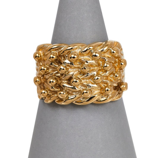 Pre-Owned 9ct Gold 4 Row Shot Ring Size W