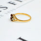 Pre-Owned 9ct Gold 2 Garnet & 2 Diamond Ring Size N.5